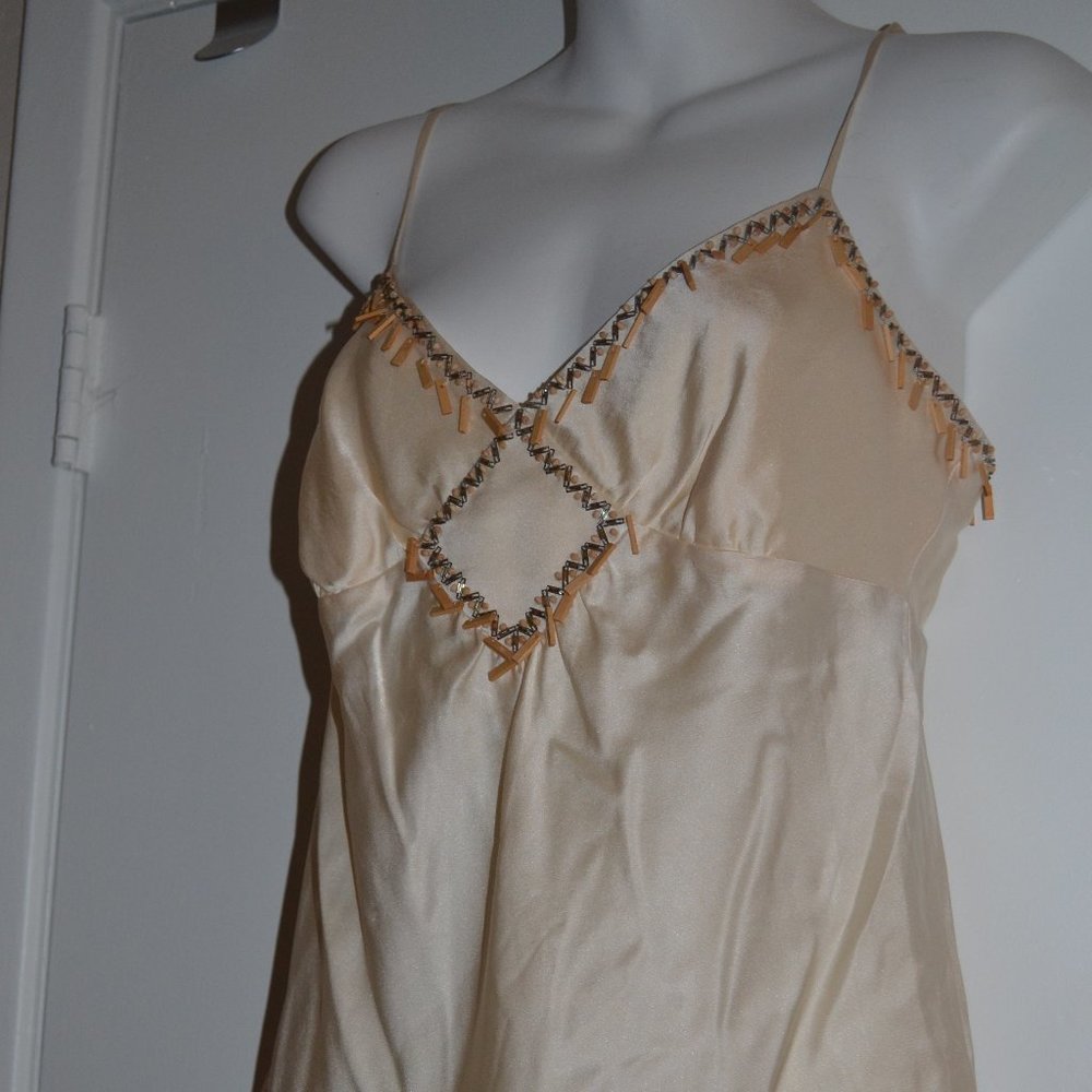 BCBG Max Azria small silk beaded tank top